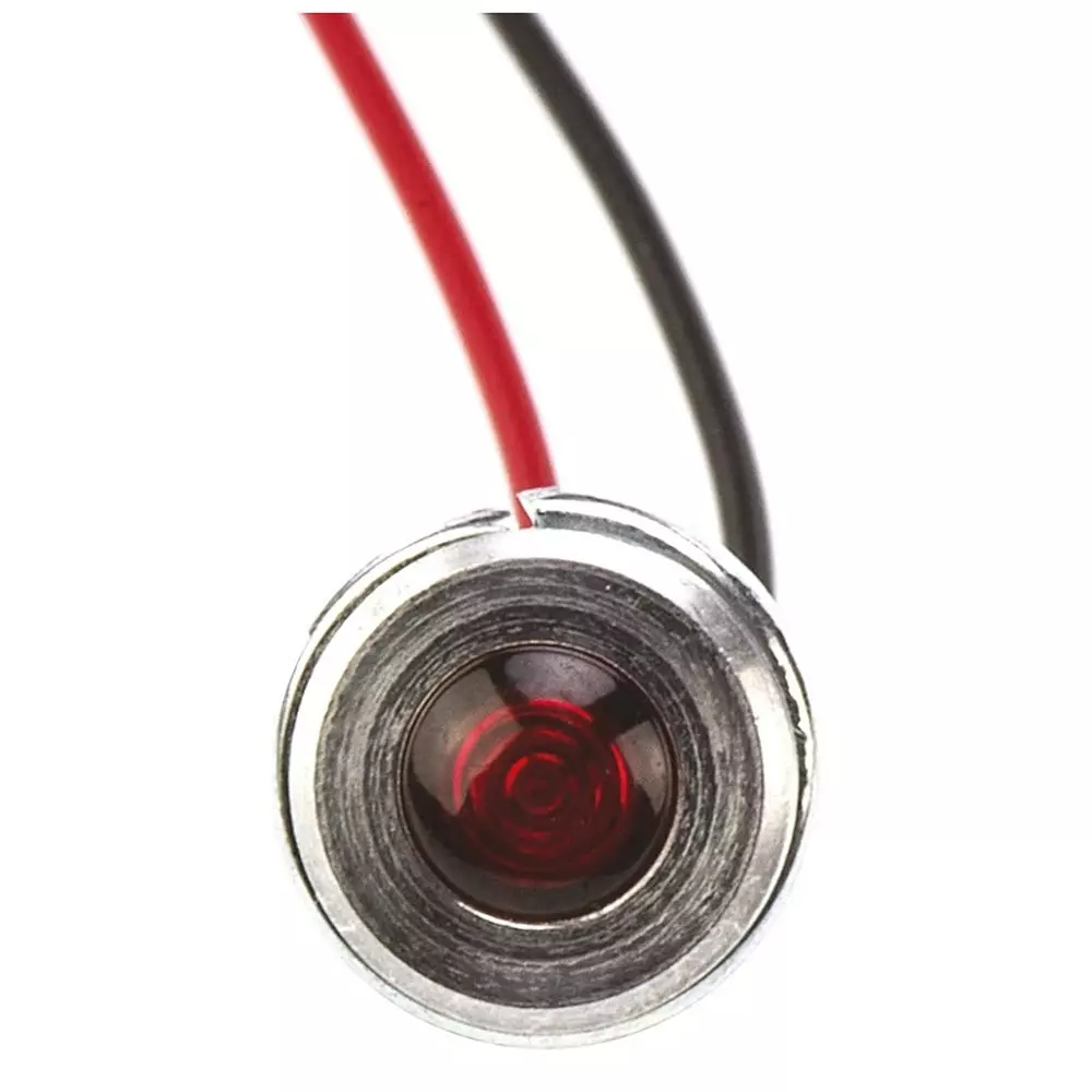 Oxley Red Panel Mount Indicator, 24V ac, 6.4 mm Mounting Hole Size, Lead Wires Termination, IP66, OXL/CLH/63/24AC/FL30/AL