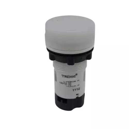 Teknic Economy Pilot Light Integral LED with Built in Fuse 6 V AC 22.5 mm Hole Diameter White LED, 3PLBR1L(S)BF 6 V AC