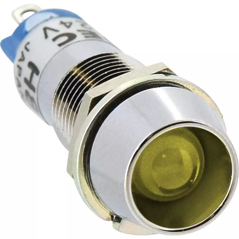 IDEC Up Series Led Type Small Indicator Light Φ9 (Hood Type Built-In Resistor) 9 Mm Mounting Hole Diameter, Up9-2499Y