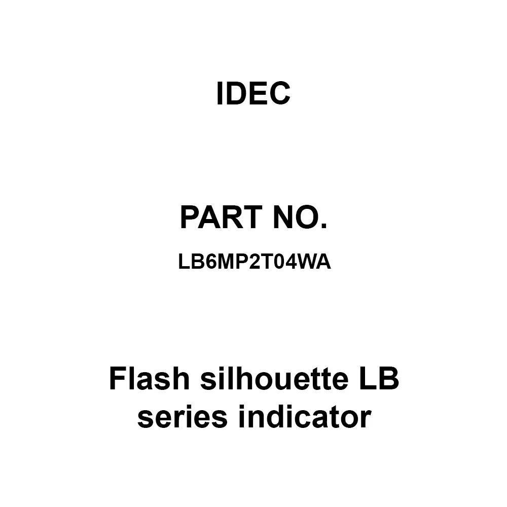 IDEC Flash silhouette LB Series indicator 18.2 mm Amber, LB6MP2T04WA