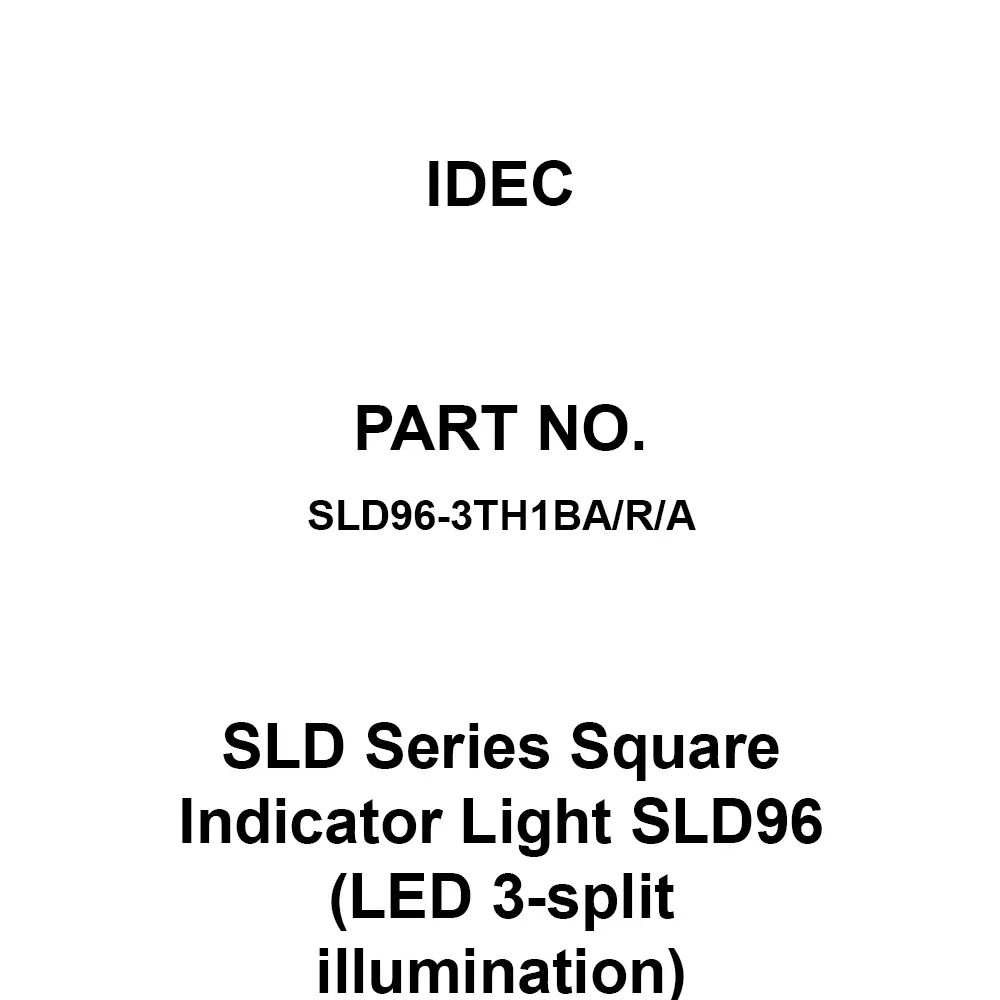 IDEC SLD Series Square Indicator Light SLD96 (LED 3-split illumination) AC100/110 V Amber / Red / Amber, SLD96-3TH1BA/R/A