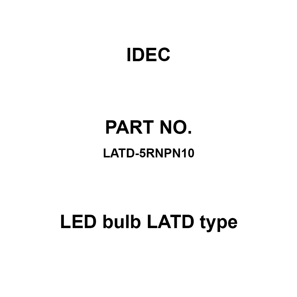 IDEC LED bulb LATD type DC5 V Red 5A, LATD-5RNPN10 (Pack of 10 Pcs)