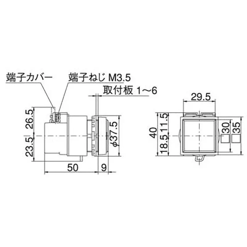 MARUYASU DENGYO Pilot Light 200/220 V Rated Voltage Square Green, A30ILTSB200GLE