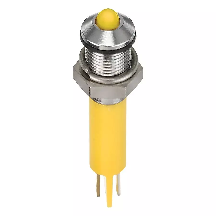 APEM LED INDICATOR, PANEL, 6MM, YELLOW, 24VDC, Q6P1CXXY24E