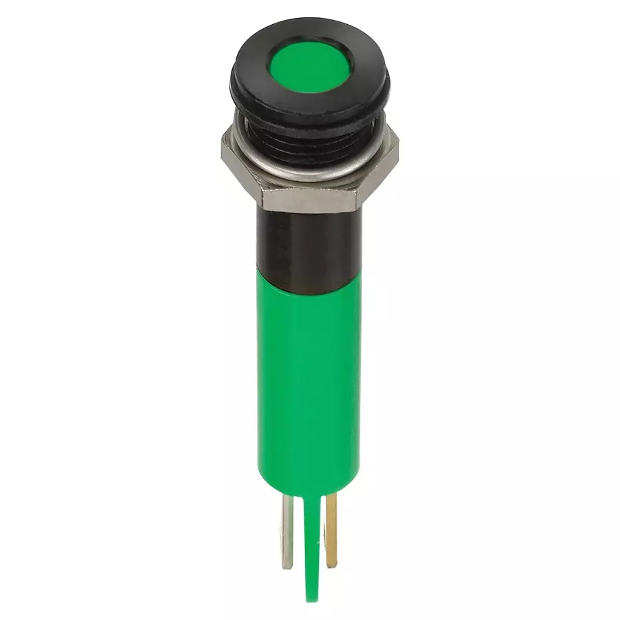 APEM LED INDICATOR, PANEL, 8MM, GREEN, 12VDC, Q8F1BXXG12E