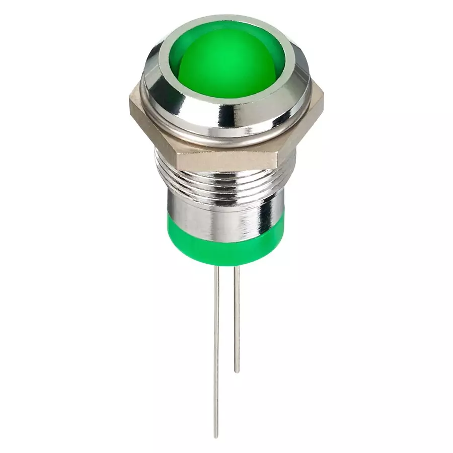 APEM LED INDICATOR, PANEL, 12MM, GREEN, 2V, Q12P6CXXG02
