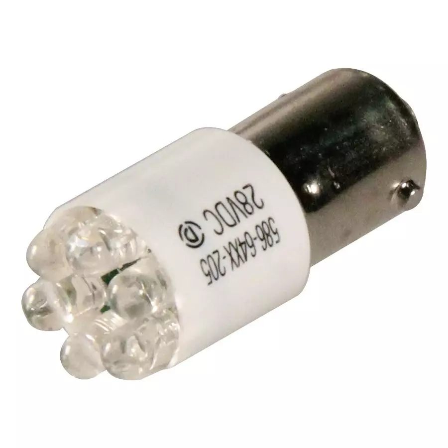 DIALIGHT LED BULB, MINI BAYONET/BA9S, WHITE, 586-6406-205F
