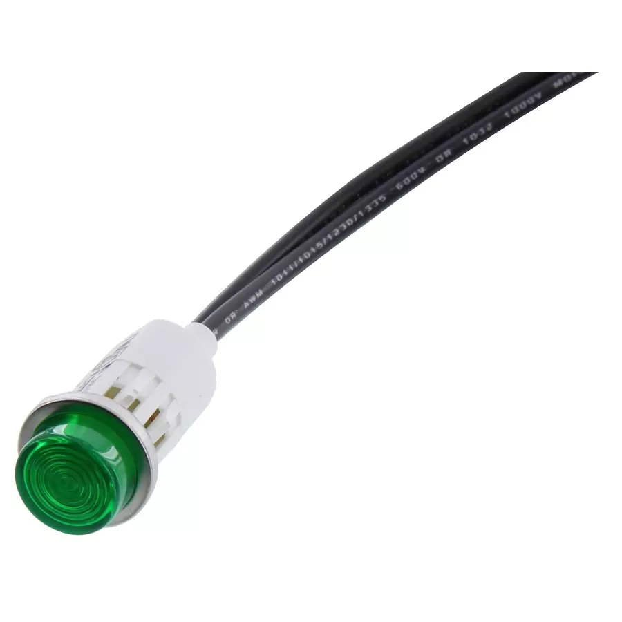 VCC LAMP, INDICATOR, NEON, GREEN, 125V, 1052C5.