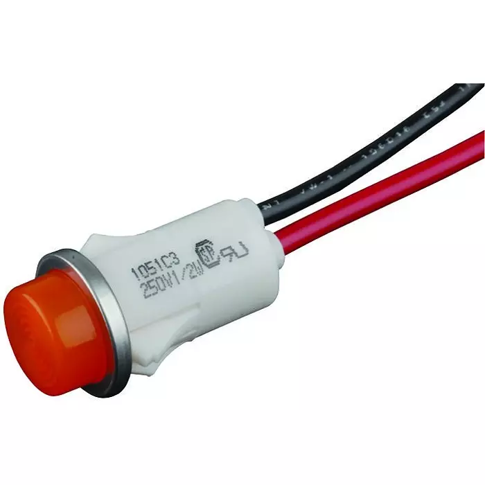 VCC LAMP, INDICATOR, NEON, AMBER, 250V, 1051C3