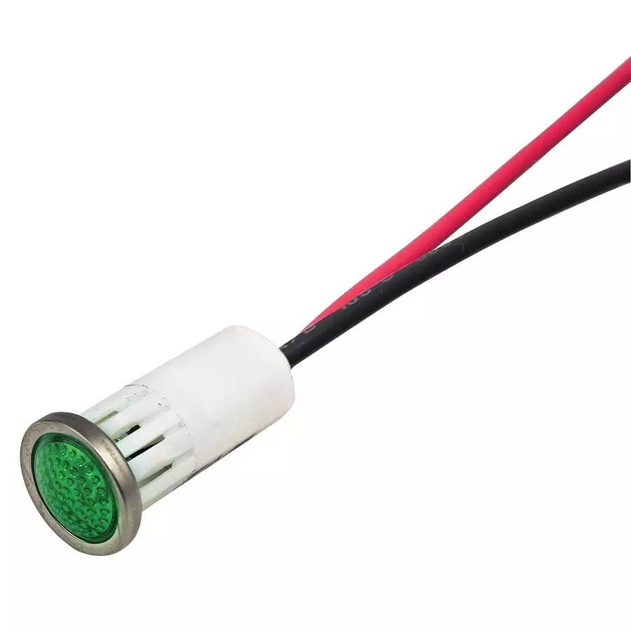VCC LED INDICATOR, PANEL, 12.7MM, GREEN, 12V, 1092D5-12V.