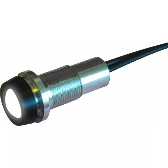 Oxley STRLH10 Series White Indicator, 12V dc, 10 mm Mounting Hole Size, Lead Wires Termination, IP68, STR/LH10/12/FL30H/WE