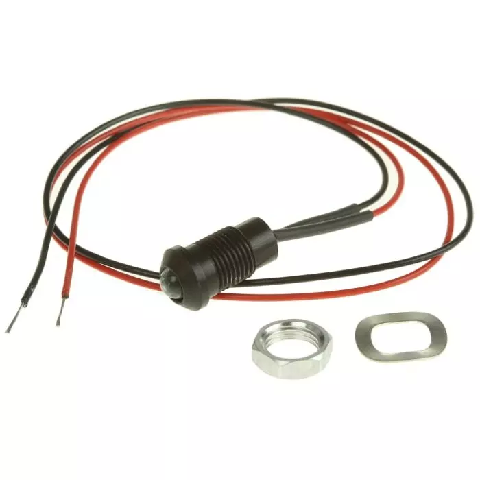Oxley Blue Panel Mount Indicator, 8 mm Mounting Hole Size, Lead Wires Termination, IP68, OXL/CLH/80/P/24AC/FL30/Blue