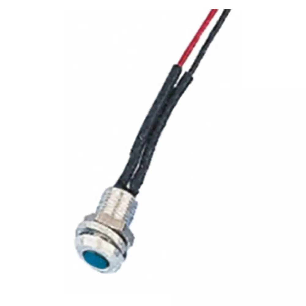 Oxley Blue Panel Mount Indicator, 3.6V, 6.4 mm Mounting Hole Size, Lead Wires Termination, IP66, OXL/CLH/63/FL30/BE