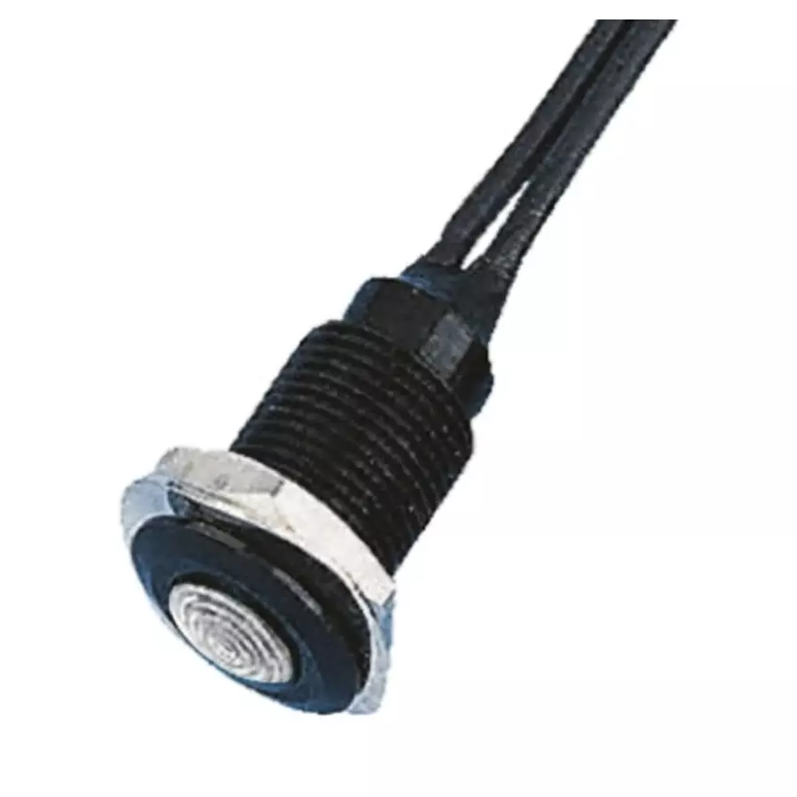 Oxley White Panel Mount Indicator, 230V ac, 10.2 mm Mounting Hole Size, Lead Wires Termination, IP66, OXL/CLH/100/230/FL30/WE