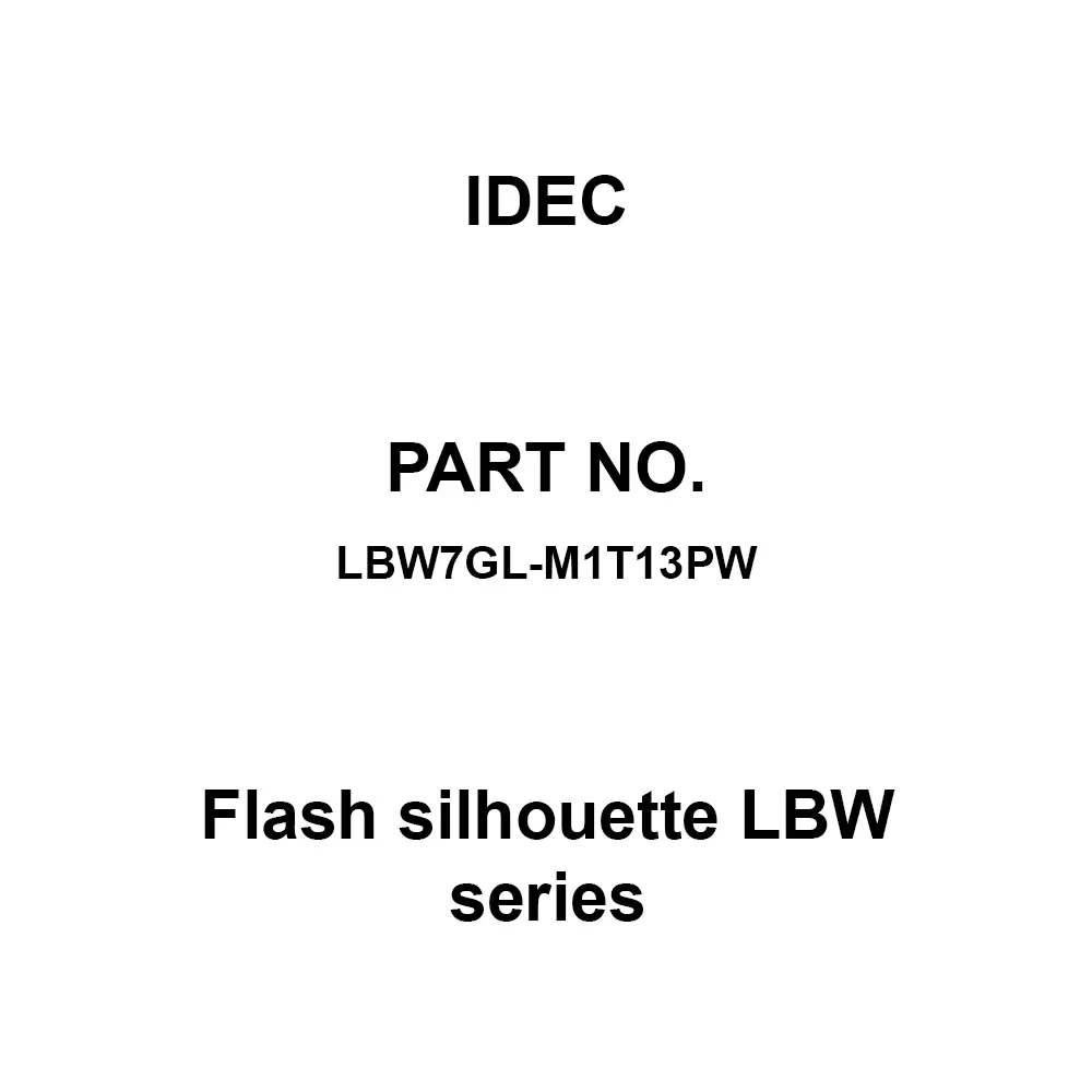 IDEC Flash silhouette LBW Series 1C Soldering Tab Terminal, LBW7GL-M1T13PW