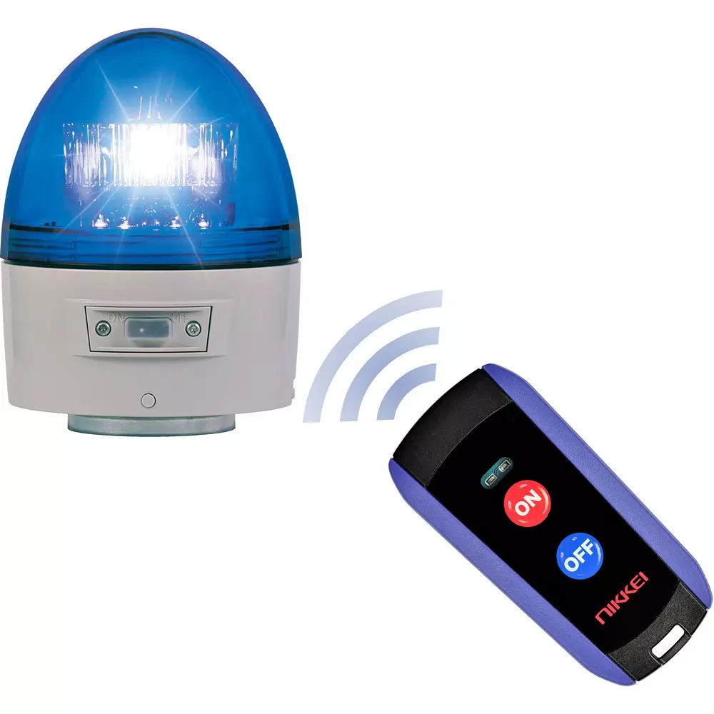Nikkei Nico Capsule Globe: Acrylic resin IP55 Protection Blue (rotating/flashing switchable), VK11B-003NB/LR+MU01LS