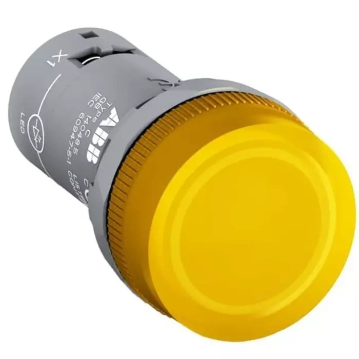 ABB 1SFA61 Yellow LED Pilot Light, IP66, IP67, IP69K, Round, 24V, 841765