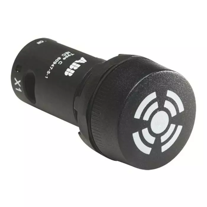ABB Compact, Panel Mount Black LED Buzzer, 22mm Cutout, IP66, IP67, IP69K, Round, 24 V AC/DC, 1SFA619600R6306CB1-630B