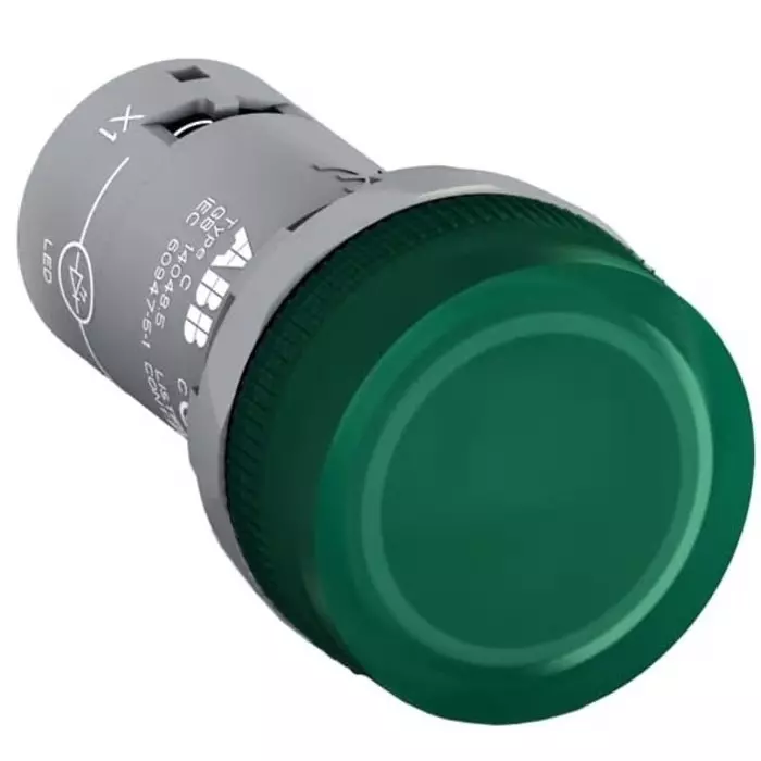 ABB CL2-502G, Panel Mount Green LED Pilot Light, 22mm Cutout, IP66, IP67, IP69K, Round, 24 V AC/DC, 1SFA619403R5022CL2-502G