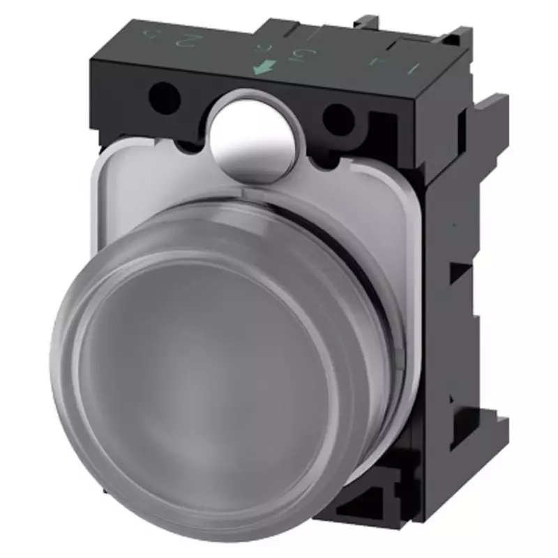 Siemens SIRIUS ACT 3SU11, Panel Mount Clear LED Pilot Light Complete, 22mm Cutout, Round, 230 V AC, 3SU1106-6AA70-1AA0