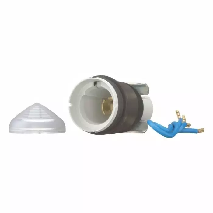 EATON Panel Mount White LED Indicator, 22.5 mm Cutout, IP67, IP69K, Dome, 208692 L-W