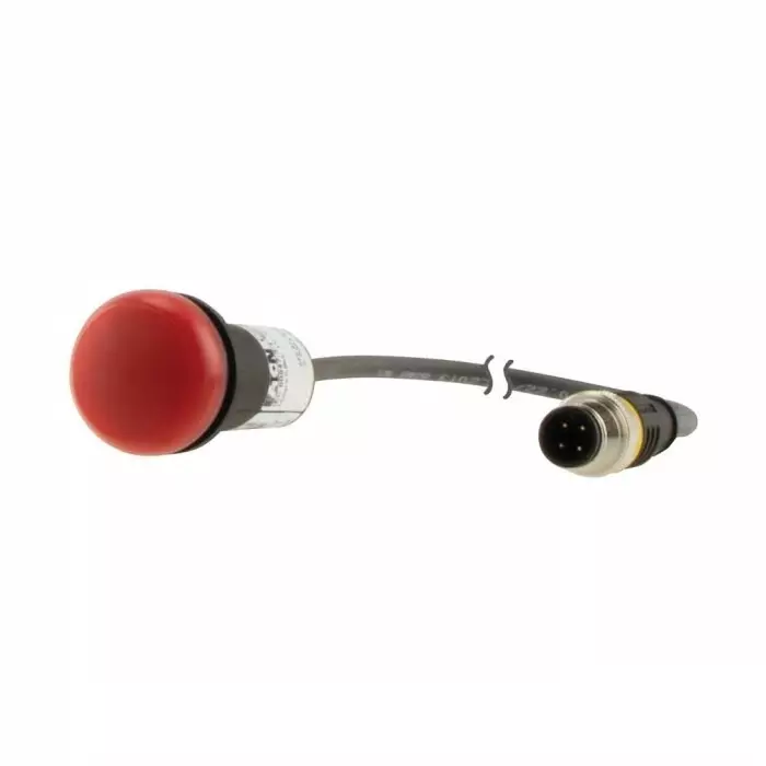 EATON Panel Mount Red LED Indicator, 22.5 mm Cutout, IP67, IP69K, Dome, 181141 C22-L-R-24-P5