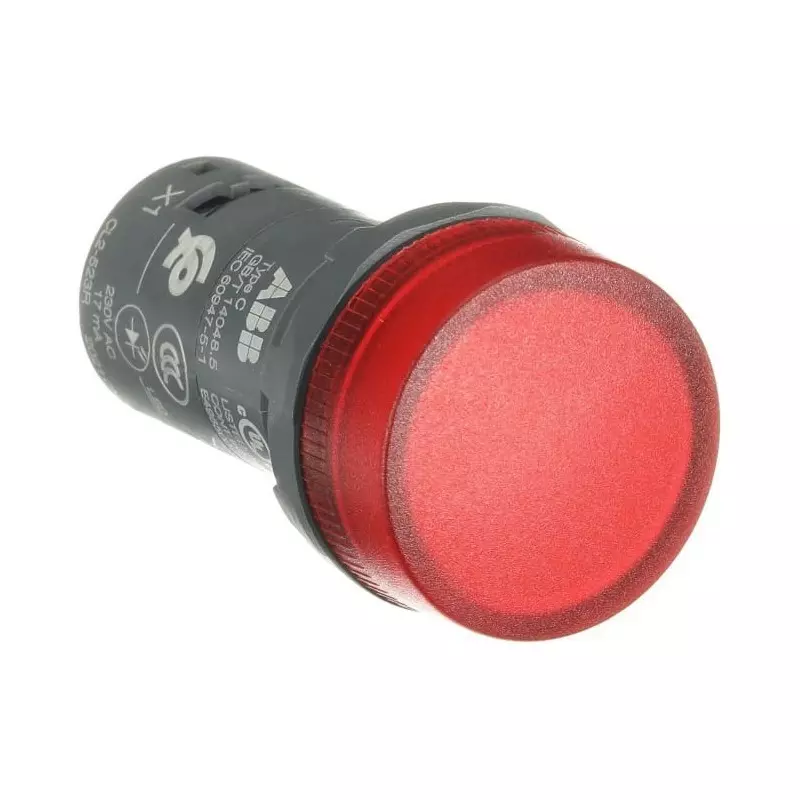 ABB Panel Mount Red LED Pilot Light, 22mm Cutout, IP66, IP67, IP69, Round, 230 V AC, 1SFA619403R5231CL2-523R