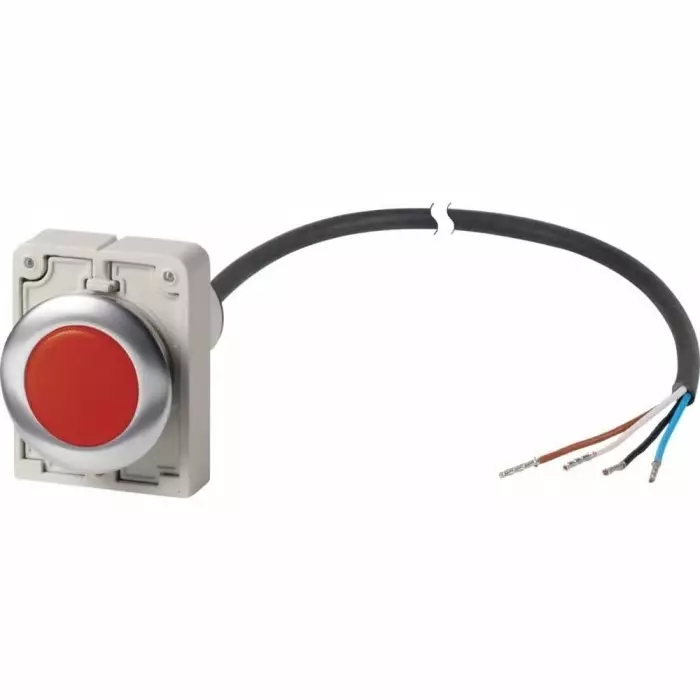 EATON Panel Mount Red LED Indicator, 30 mm Cutout, Round, 185953 C30C-FL-R-24-P62