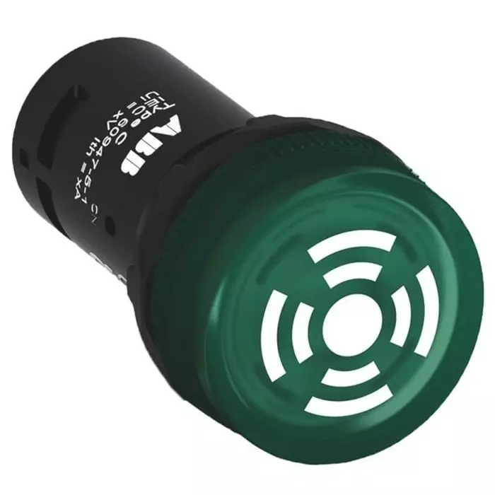 ABB Compact, Panel Mount Green LED Buzzer, 22mm Cutout, Round, 24 V AC/DC, 1SFA619600R6002CB1-600G