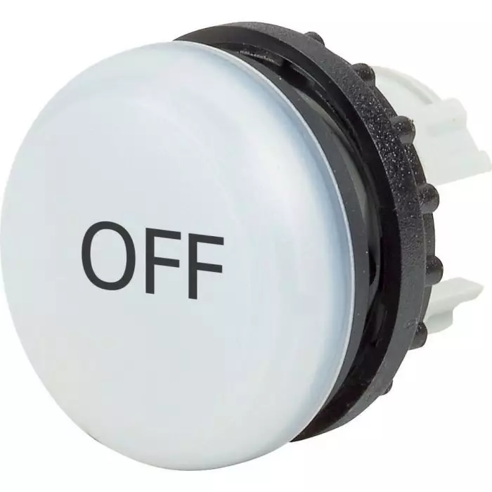 EATON Panel Mount White LED Indicator, 22.5 mm Cutout, IP67, IP69K, Round, 186761 M22-L-W-GB6
