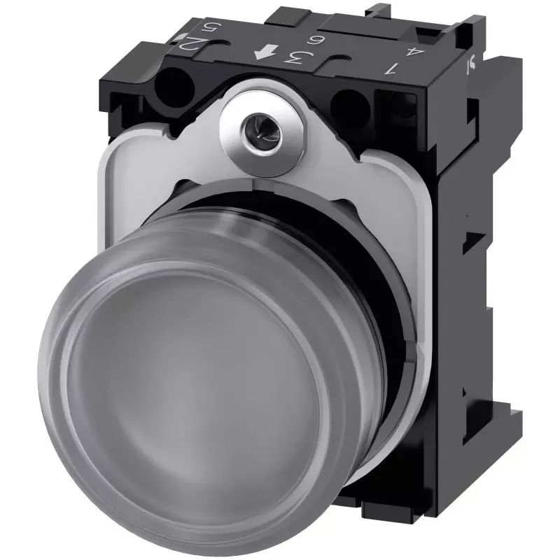 Siemens SIRIUS ACT 3SU11, Panel Mount Clear LED Indicator, 22mm Cutout, Round, 24 V AC/DC, 3SU1102-6AA70-1AA0