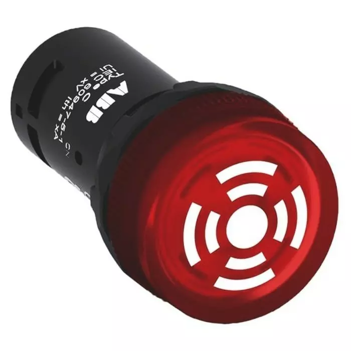 ABB Compact, Panel Mount Red LED Buzzer, 22mm Cutout, IP66, IP67, IP69K, Round, 24 V AC/DC, 1SFA619600R6101CB1-610R