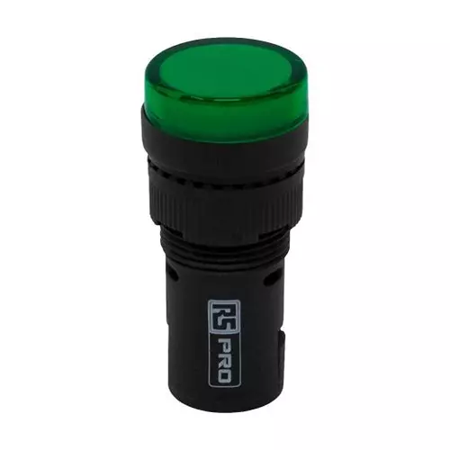 RS PRO LED Pilot Light 24 V AC/DC Green, 2717475 (Pack of 5)