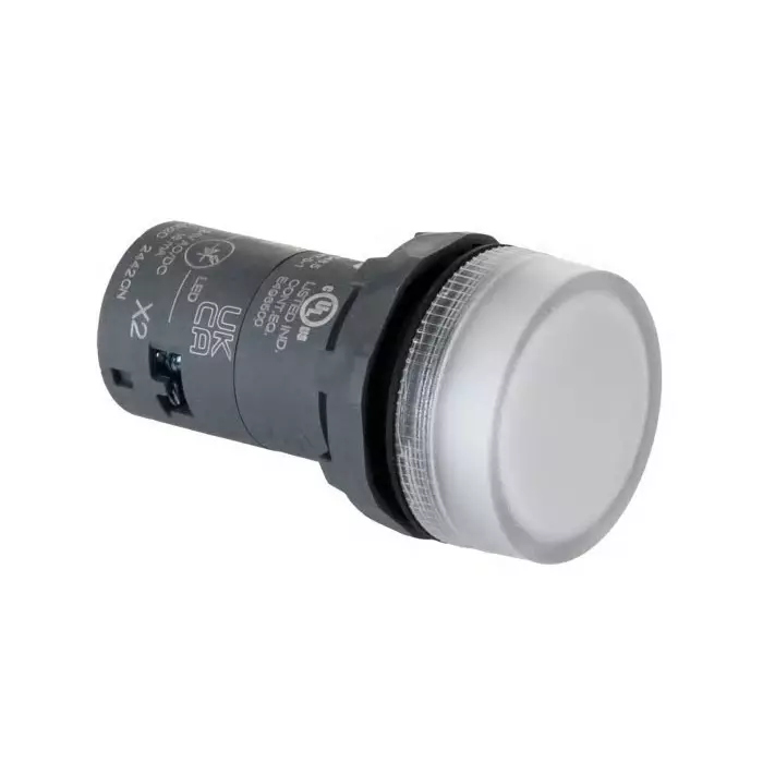 ABB Panel Mount White LED Pilot Light, 22mm Cutout, IP66, IP67, IP69K, IP20, Round, 24V, 1SFA619403R5028CL2-502C