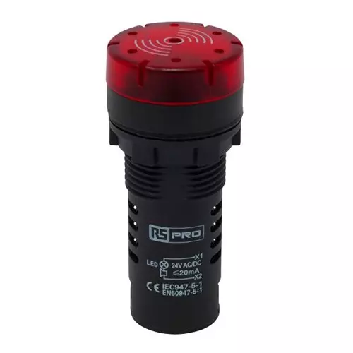 RS PRO LED Pilot Light 20 mA Panel Mount 24 V AC/DC Red LED, 2717485 (Pack of 5)