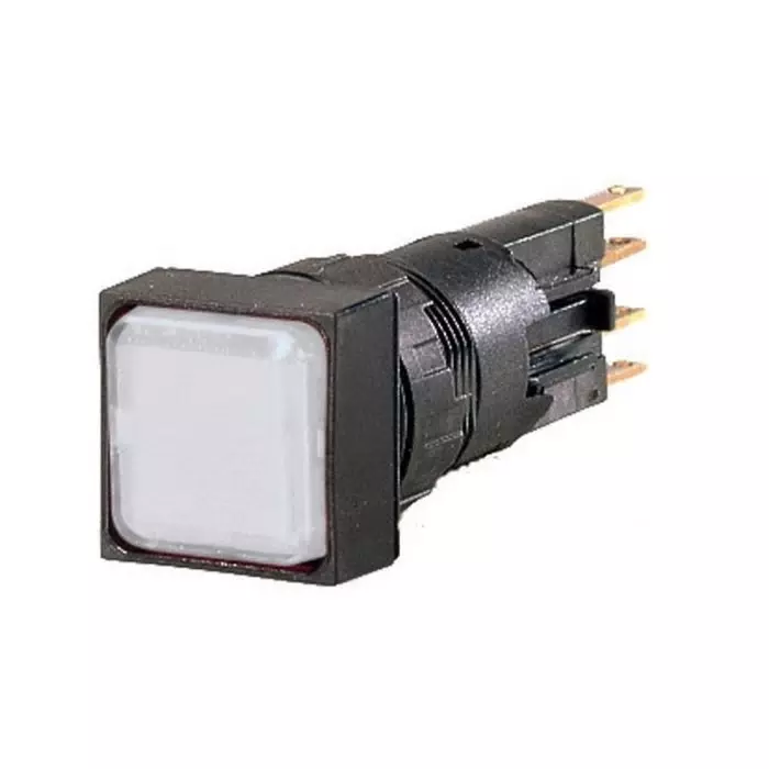 EATON Panel Mount White LED Indicator, 16 mm Cutout, IP65, Square, 089151 Q25LF-WS/WB