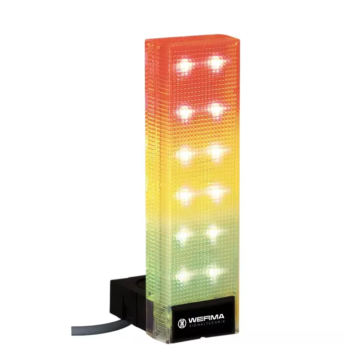 Werma Signal Tower VarioSIGN Series Green Red Yellow 3 Lights 24 V Base Mount, 690.320.55