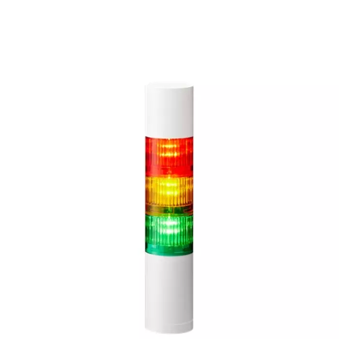 Patlite LR5 Series Amber Green Red Buzzer Signal Tower 3 Lights 24 V DC Direct Mount, LR5-302WEBW-RYG