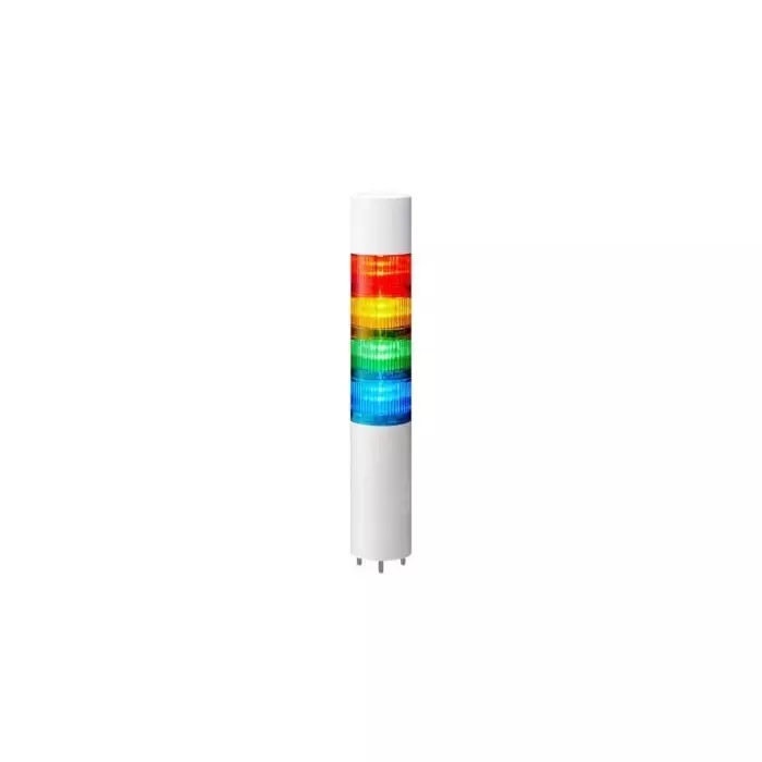 Patlite LR Series Multicolour Buzzer Signal Tower 4 Lights 24 V DC Direct Mount, LR6-402WMBW-RYGB+FB295