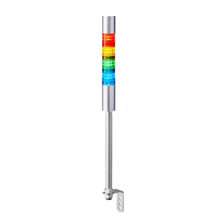Patlite LR4 Series Coloured Buzzer Signal Tower 4 Lights 24 V DC Pole Mount, LR4-402LJBU-RYGB
