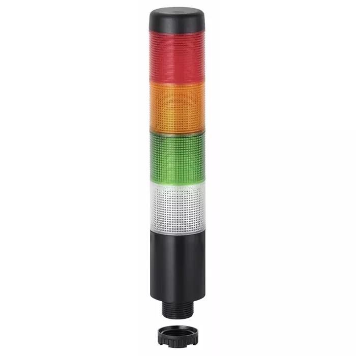 Werma Signal Tower Kompakt 37 Series Clear Green Red Yellow 4 Lights 24 V Built-In Mounting, 698.140.75