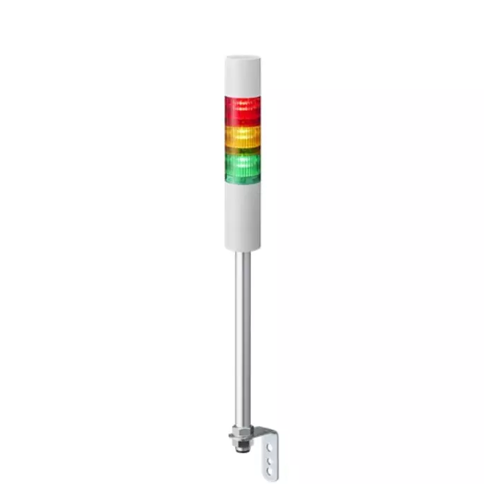 Patlite LR5 Series Amber Green Red Buzzer Signal Tower 3 Lights 24 V DC Pole Mount, LR5-302LEBW-RYG