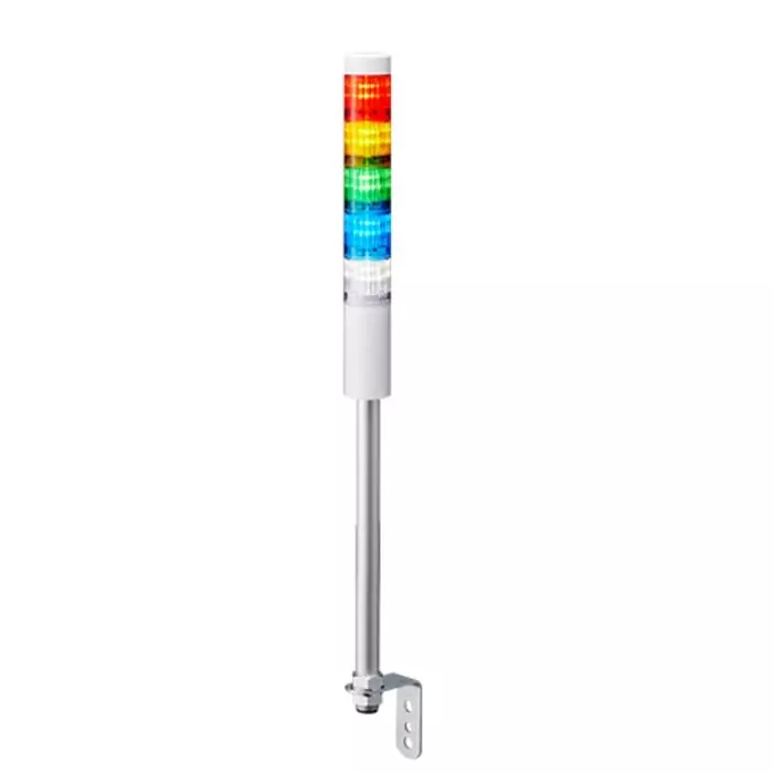 Patlite LR4 Series Coloured Signal Tower 5 Lights 24 V DC Pole Mount, LR4-502LJNW-RYGBC