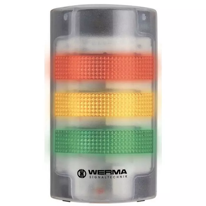 Werma Signal Tower FlatSIGN Series Red/Green/Yellow Buzzer 3 Lights 24 V Wall Mount, 691.200.55