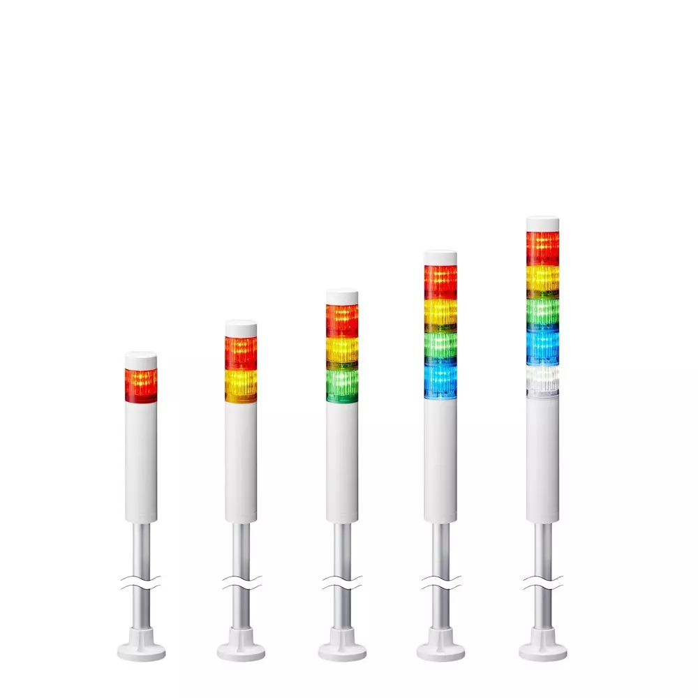 PATLITE Stacked Signal Light Signal Tower AC 100-240 V Rated Voltage Φ40 mm Outer Dia, LR4-4M2PJNA-RYGB