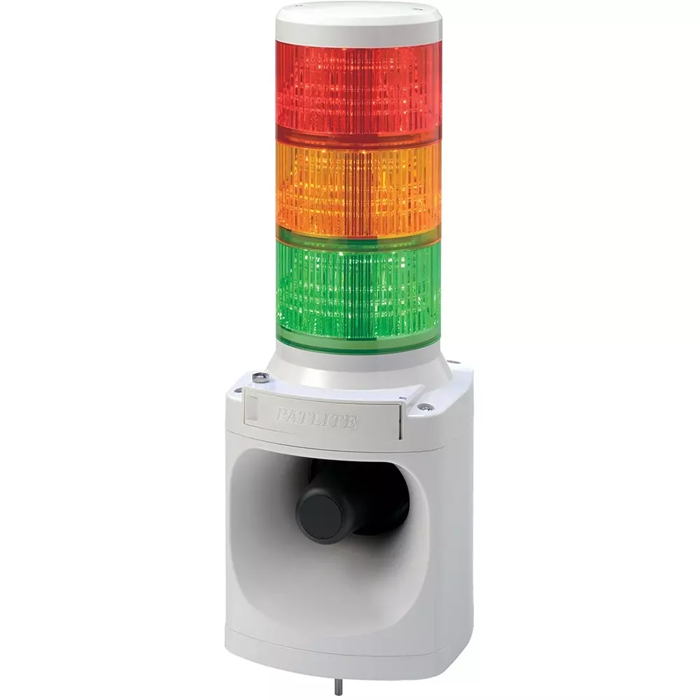 PATLITE Stacked Signal Light 3 Tier Red / Yellow / Green Color, LKEH-302FEP-RYG+C0099