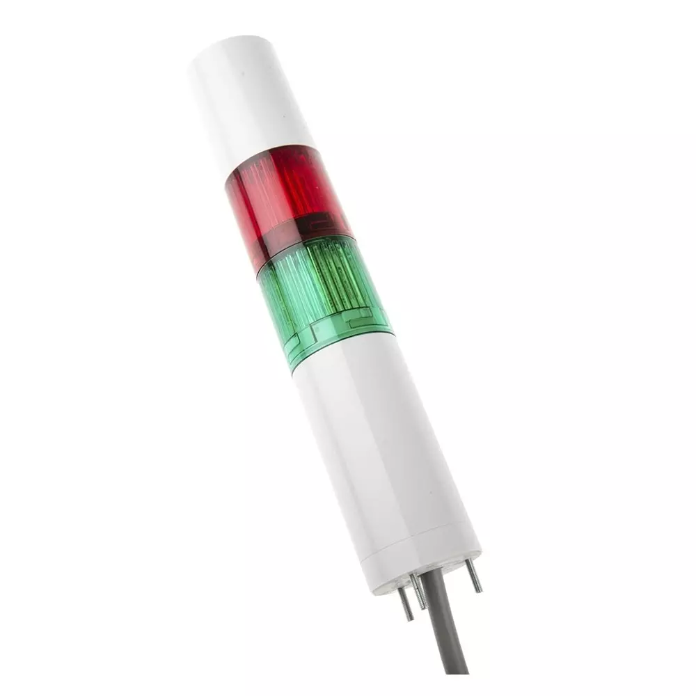 Patlite LR4 Series Coloured Buzzer Signal Tower 2 Lights 24 V DC Direct Mount, LR4-202WJBW-RG