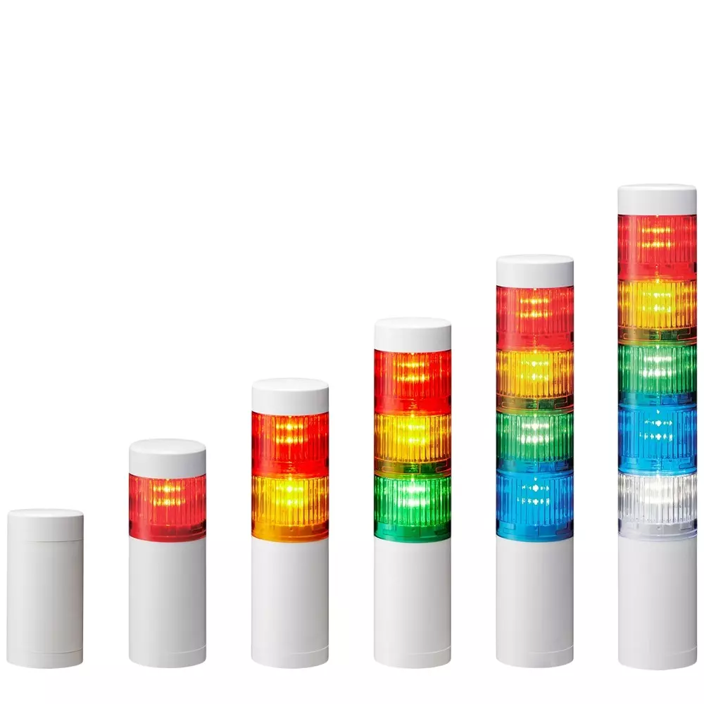 PATLITE Stacked Signal Light Signal Tower DC 24 V Rated Voltage Φ50 mm Outer Dia, LR5-102WJNW-C