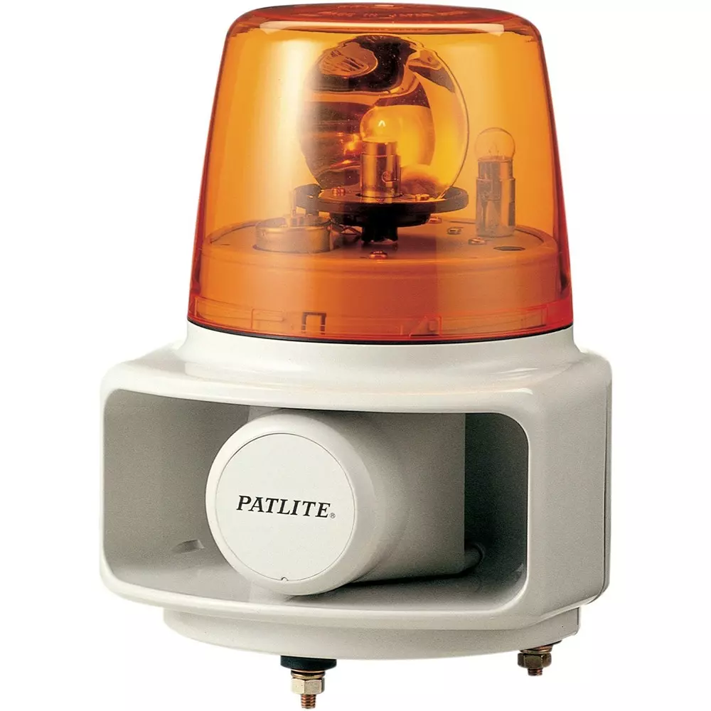 PATLITE Horn Speaker Integrated Multi Electronic Sound Revolving Light AC200 Yellow, RT-200C-Y