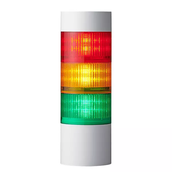 Patlite Multifuctiion Signal Tower Light with Buzzer, Flashing, Revolving, 100 mm, LR10-3M2WJBW-RYG